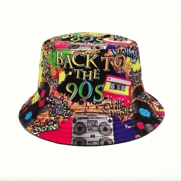 NWT - Choose Retro Graffiti Style 80s/90s Reversible Bucket Hat/ Unisex - Picture 9 of 17